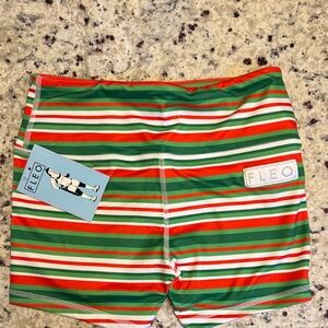 Fleo Multicolor Striped Shorts Elf Gymnastics/Tumbling/Cheer/Crossfit